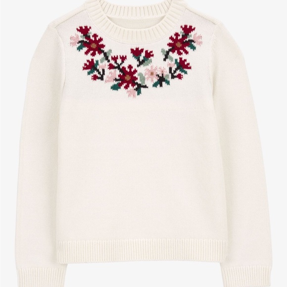 Carter's Other - Carter's Girls Size 10 UEC Cream Sweater with Pink and Red Floral Design